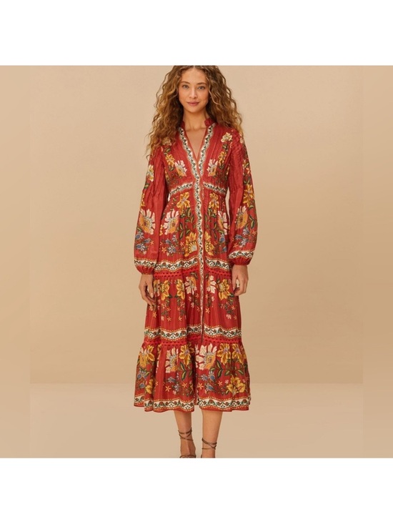 FARM Rio Dresses & Skirts - FARM Rio Red Garden Delight
Midi Dress
